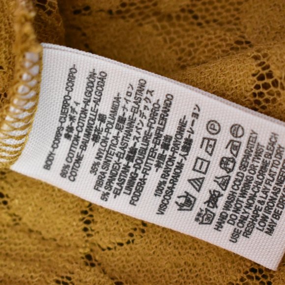 Free People Miles Of Lace Mini Dress in Gold - Picture 14 of 14